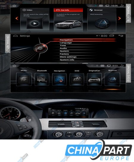 BMW E60 E63 E90 Multimedija su navigacija (Android 7.1) CIC Sistemai